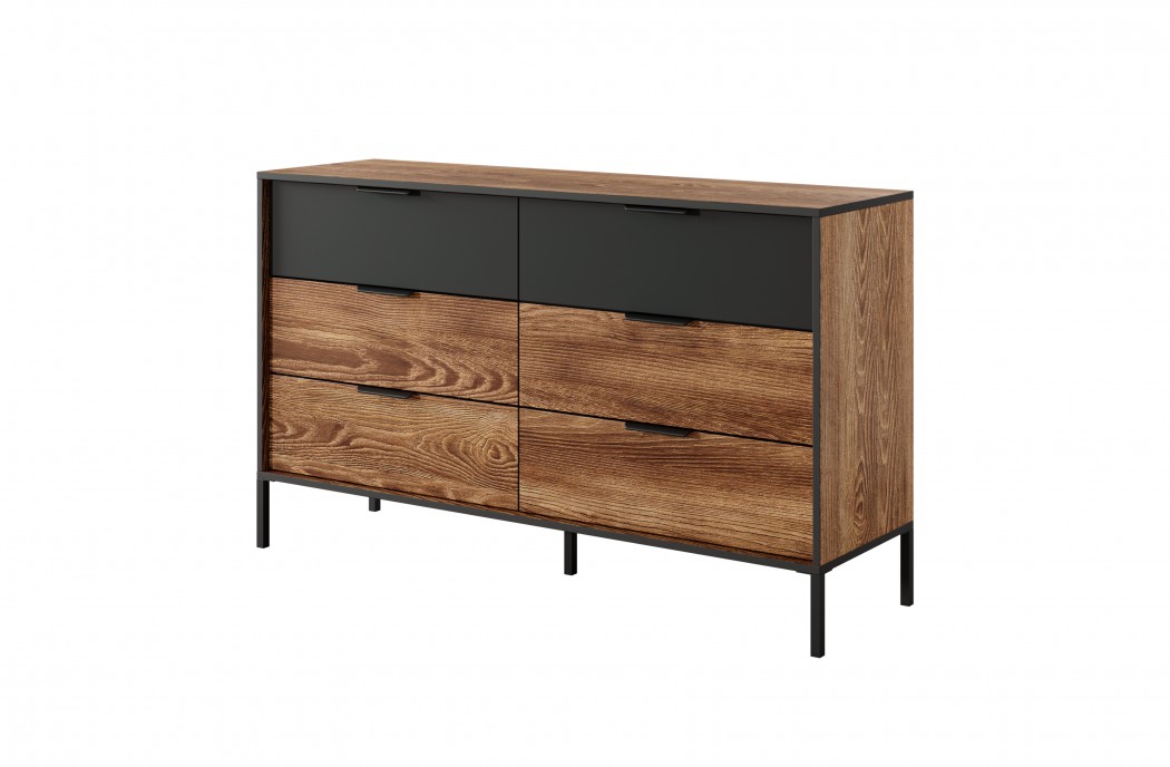MILTON - Bedroom Furniture Set  Flamed Chestnut + anthracite