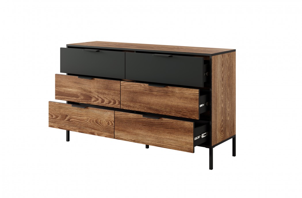 MILTON - Bedroom Furniture Set  Flamed Chestnut + anthracite