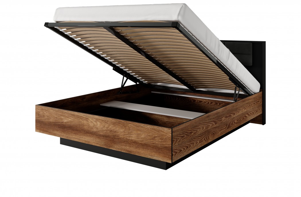 MILTON - Bedroom Furniture Set  Flamed Chestnut + anthracite