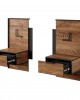 MILTON - Bedroom Furniture Set  Flamed Chestnut + anthracite