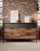 MILTON - Bedroom Furniture Set  Flamed Chestnut + anthracite