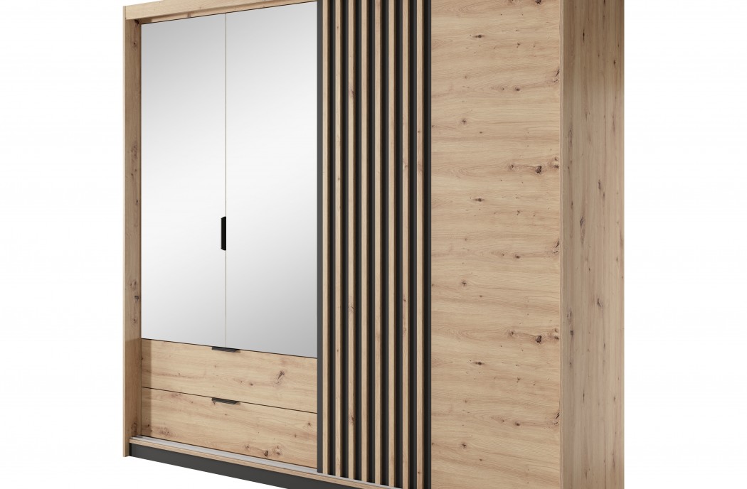 TALLY - Bedroom Furniture Set Oak + Anthracit