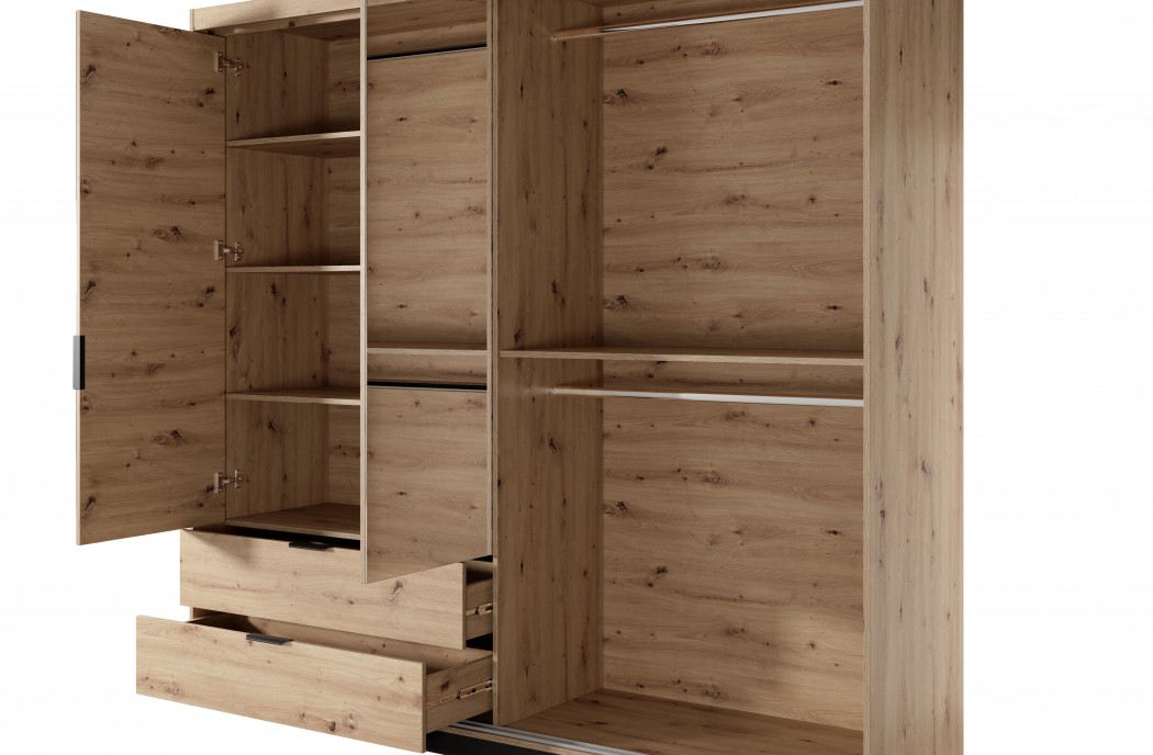 TALLY - Bedroom Furniture Set Oak + Anthracit