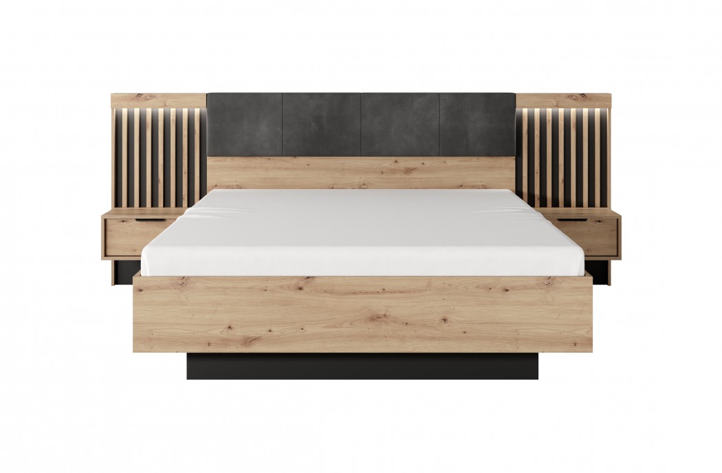 TALLY - Bedroom Furniture Set Oak + Anthracit
