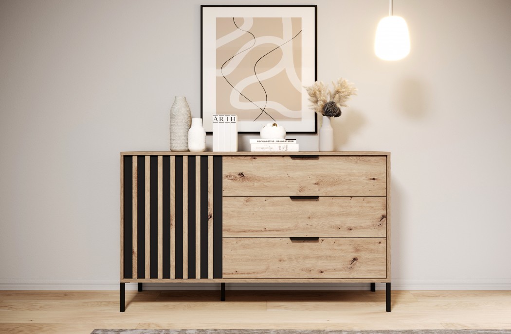TALLY - Bedroom Furniture Set Oak + Anthracit