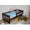 Jas Dark Walnut Pine Child Bed 70x160cm + Frame