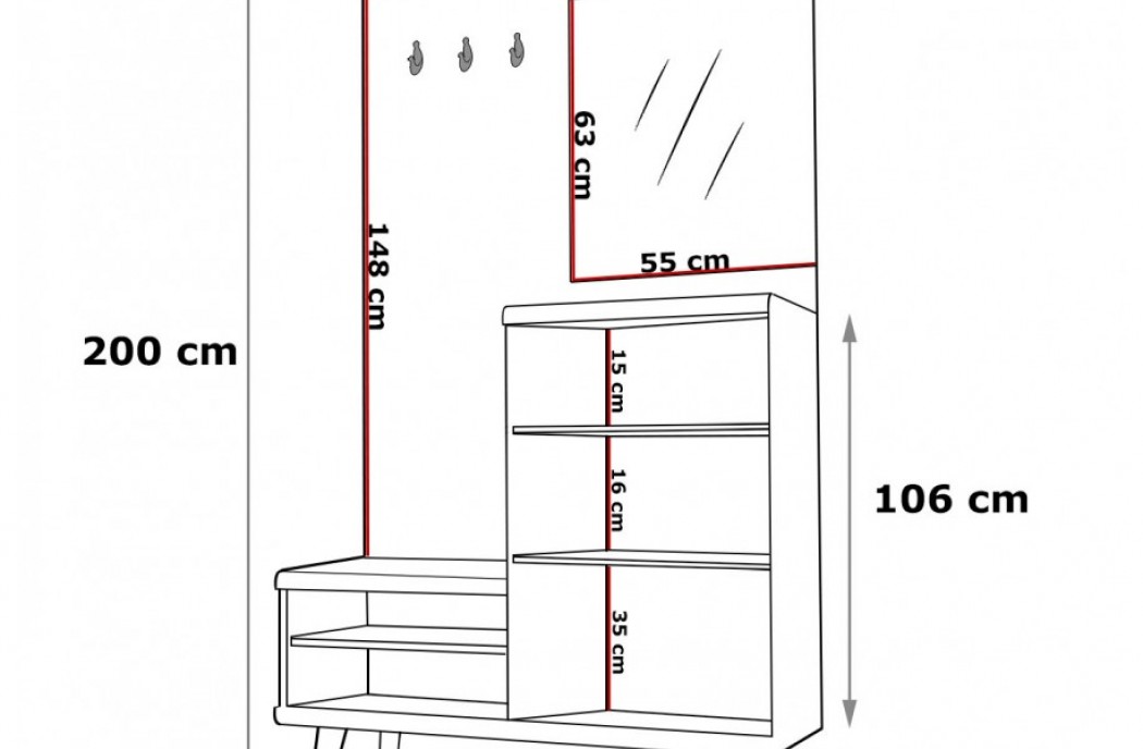 Hallway Furniture Primo Set Oak White