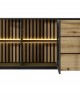Lang 150 cm LED Sideboard 2D3S – Black Living Room Cabinet