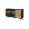Lang 150 cm LED Sideboard 2D3S – Black Living Room Cabinet