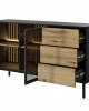 Lang 150 cm LED Sideboard 2D3S – Black Living Room Cabinet