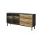 Lang 180 cm LED Sideboard 2D3S – Blaxk Living Room Cabinet