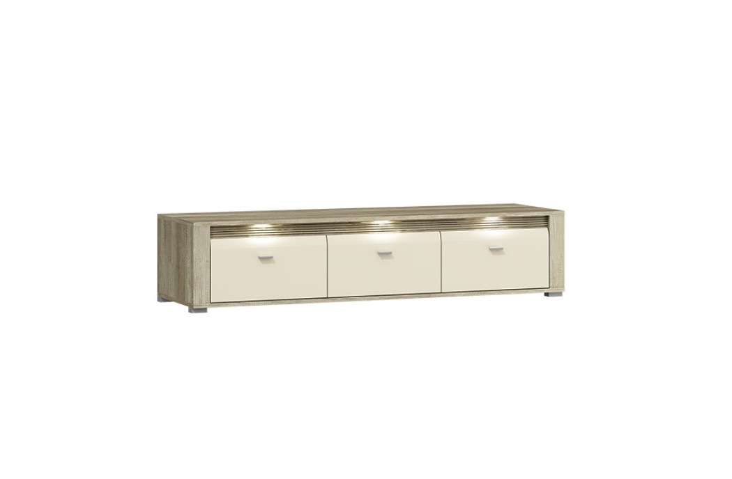 Living Room Furniture Campari RTV Unit + Shelf Country Grey/ Jasmine Gloss