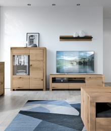 Living Room Furniture Evoke 2 Wall Unit Set Oak/Graphite