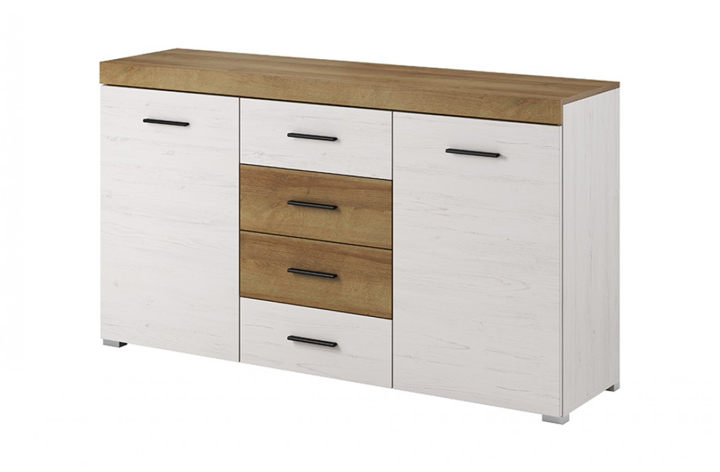 Living Room Furniture Falco Wall Unit Set Oak/ White