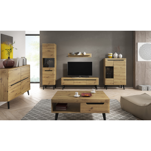 Living Room Furniture Nordi Wall Unit Set 4 Artisan Oak