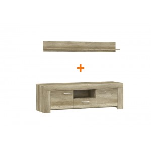 Living Room Furniture Sky RTV Unit + Shelf Grey Oak
