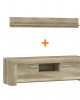 Living Room Furniture Sky Wall Unit Set Country Grey Oak