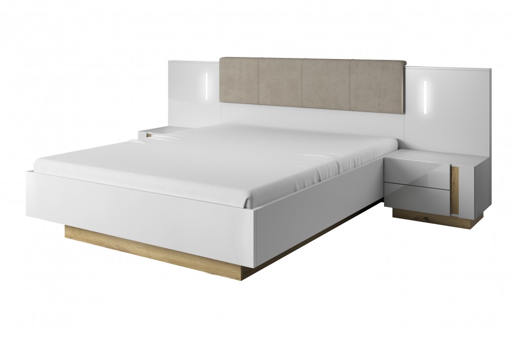 Bedroom Furniture Arco Bed Frame White Gloss