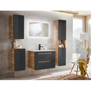 Bathroom Furniture Aruba Comos Set Black Matt / Oak 800mm