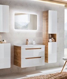 Bathroom Furniture Aruba White Set White Gloss / Oak 800mm