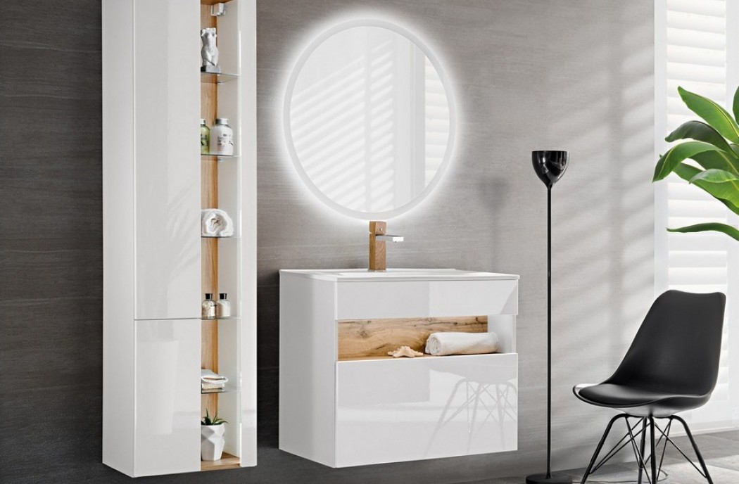 Bathroom Furniture Bahama White Set White Gloss / Oak 600mm