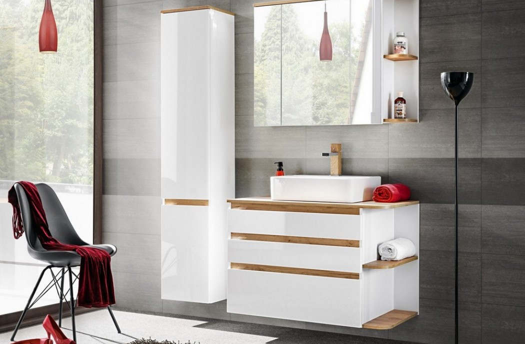 Bathroom Furniture Platinium White Set White Gloss 500mm