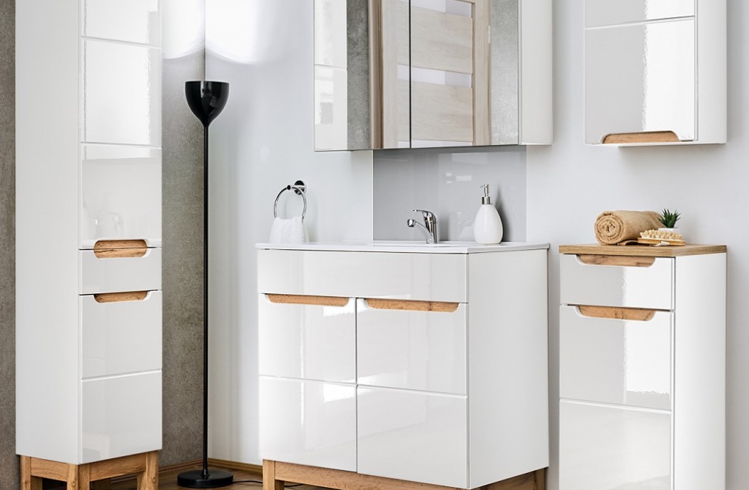 Bathroom Furniture Bali White Set White Gloss / Oak 600mm