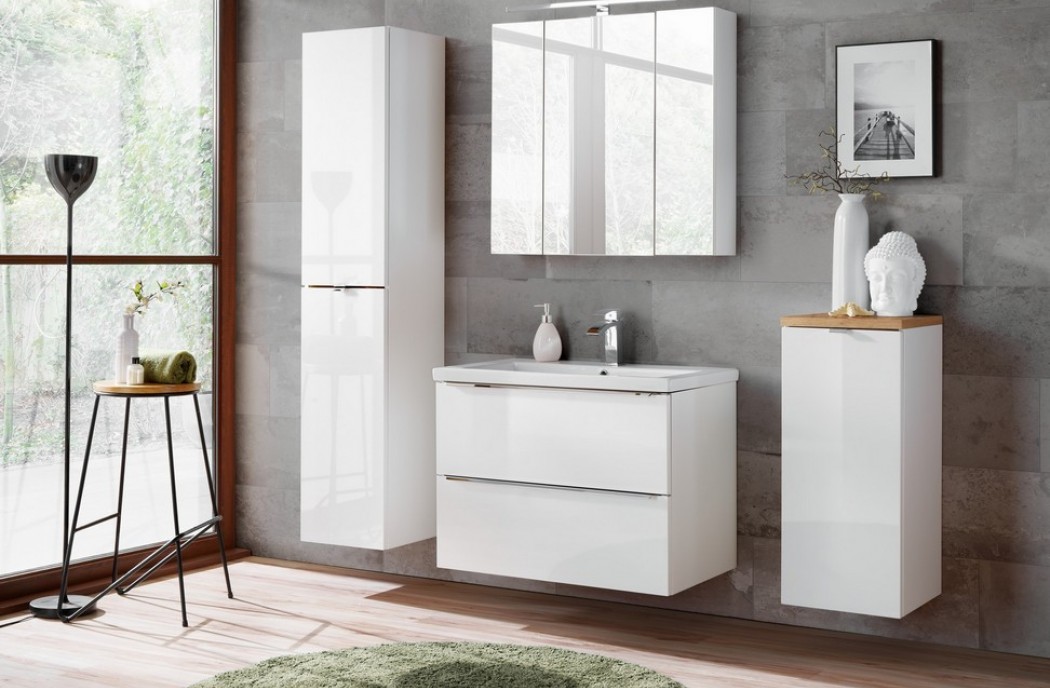 Bathroom Furniture Capri White Set White Gloss 800mm