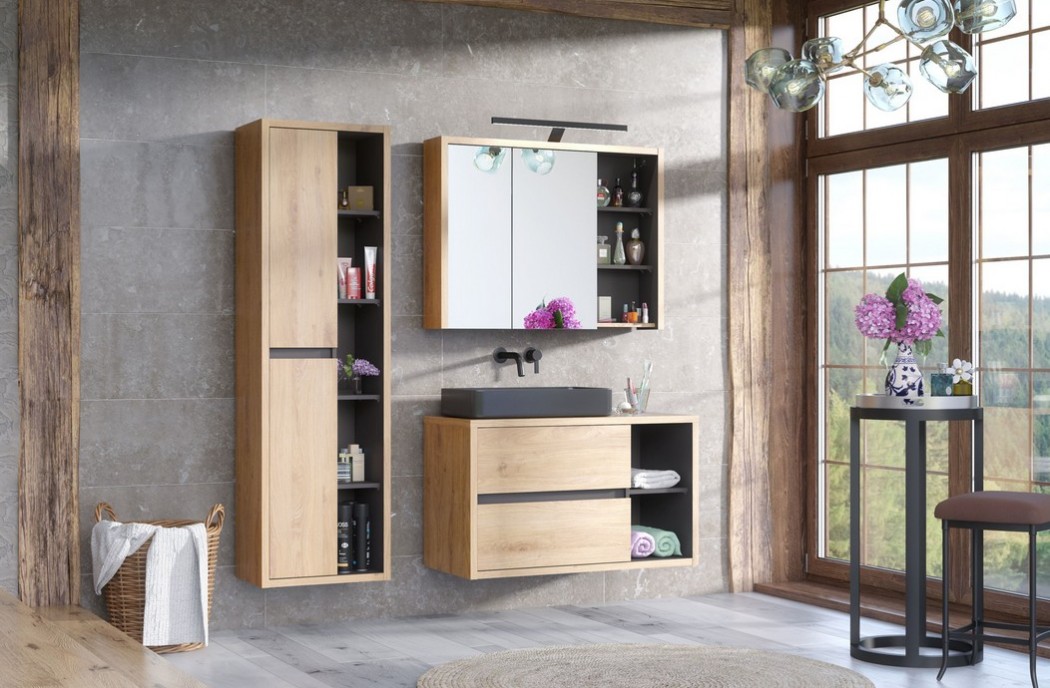 Bathroom Furniture Devon Set Oak 1000mm