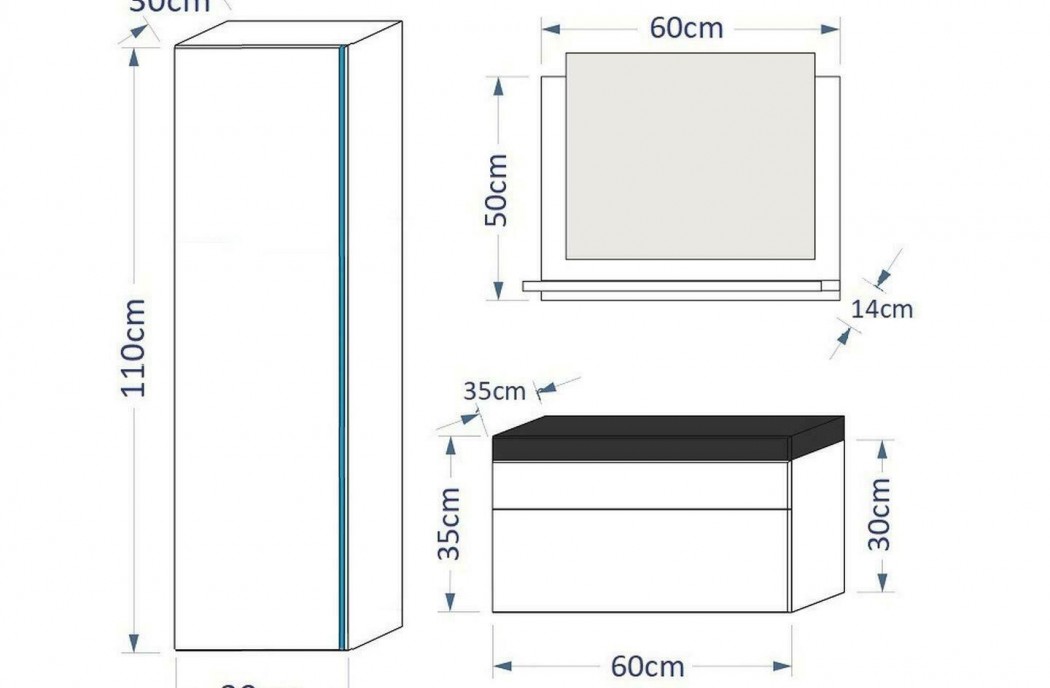 Bathroom Furniture Shine Bathroom Set Black Gloss