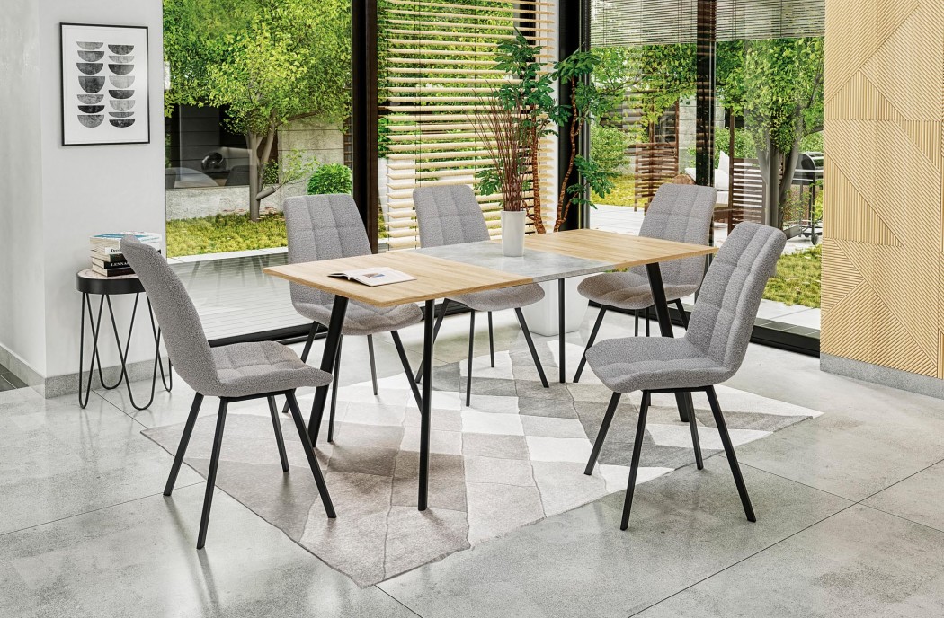 ALBON Dining Room Furniture Contemporary Modern Extending Table 120-160cm