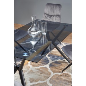 FINLEY Dining Room Furniture Contemporary Modern Glass Dining Table 140cm