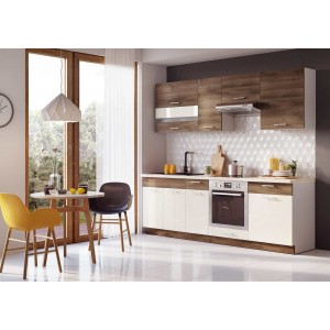 Kitchen Furniture F23 Kitchen Set Cinnamon Matt / Vanilla Gloss