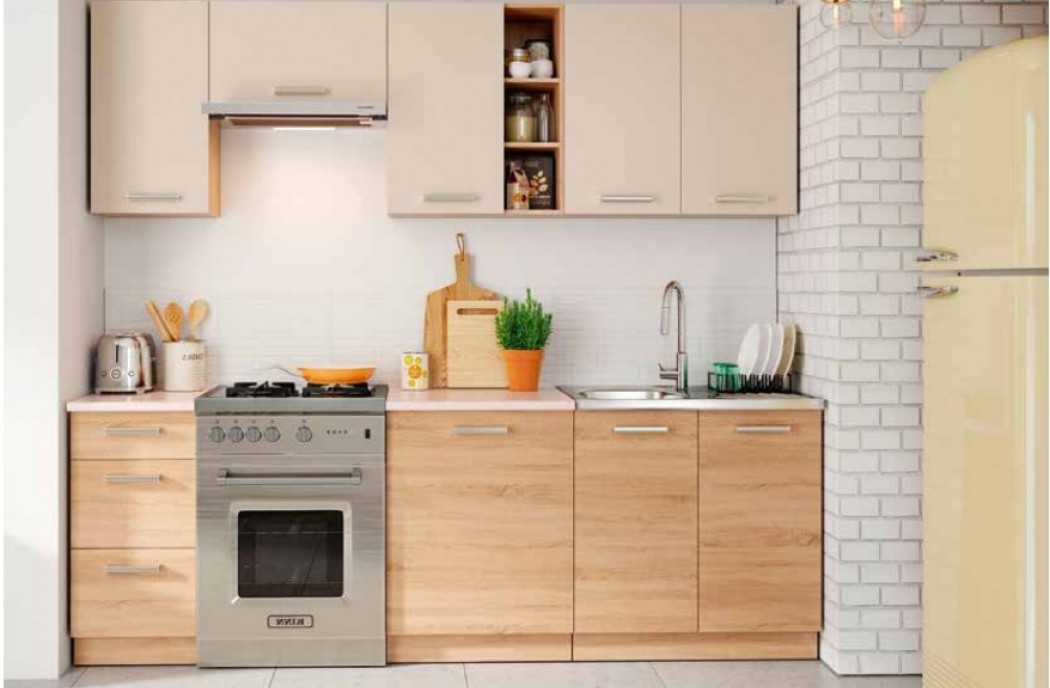 Kitchen Furniture F20 Kitchen Set Light Oak / Sandy beige Matt
