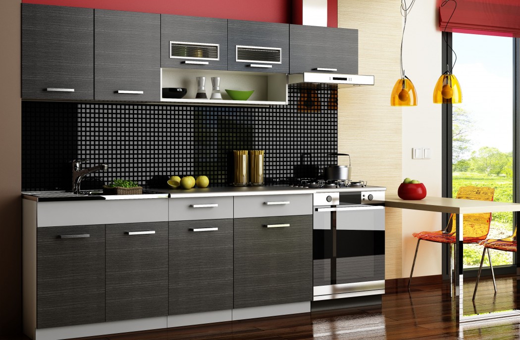 Kitchen Furniture F27 Kitchen Set grey/black Matte