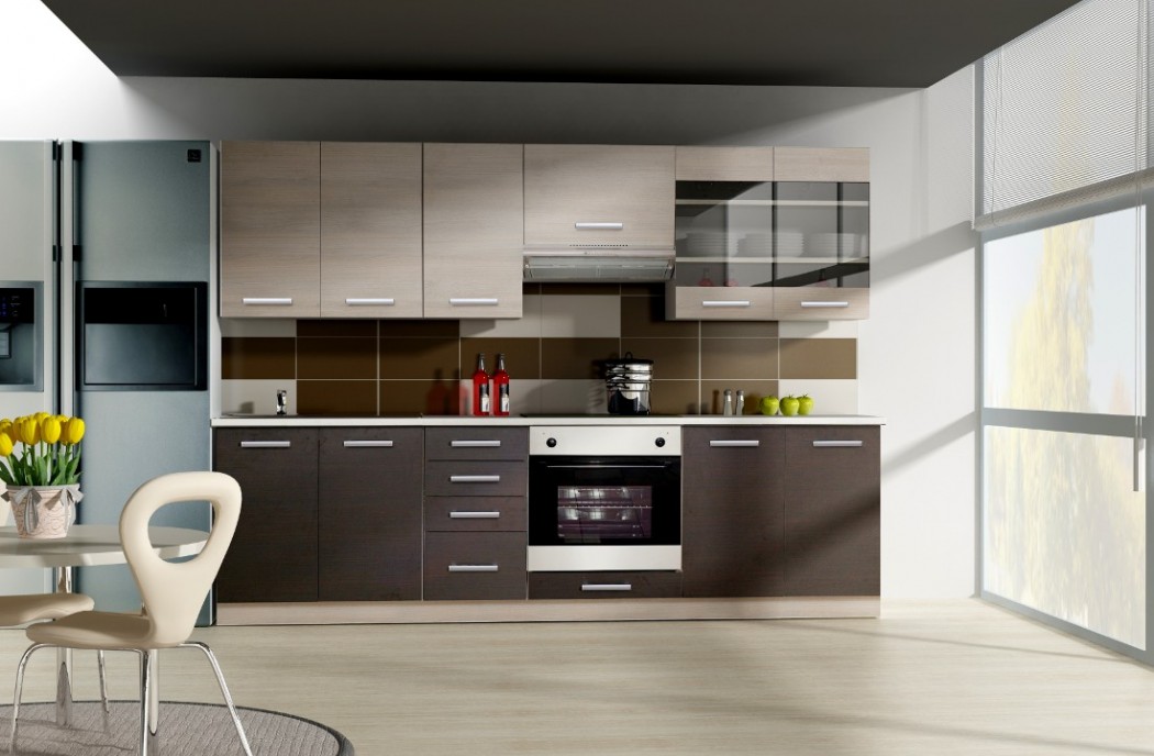 Kitchen Furniture F9 Kitchen Set Light/Dark Oak
