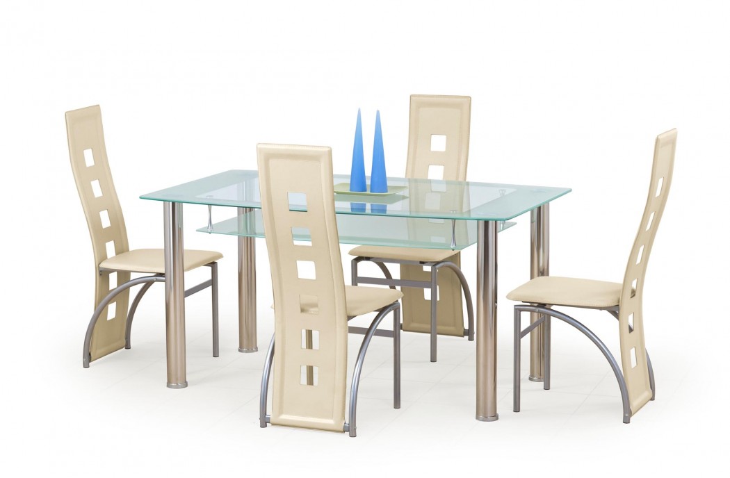 CRISTAL Dining Room Furniture Contemporary Modern Dining Glass Table 150cm