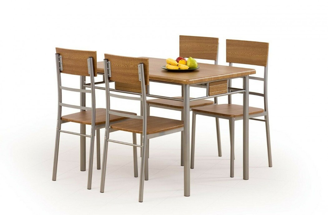 NATAN Dining Room Furniture Contemporary Modern Dining Table + 4 Chairs