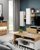 Living Room Furniture Alva Wall Unit Set Oak/White