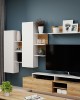 Living Room Furniture Alva Wall Unit Set Oak/White