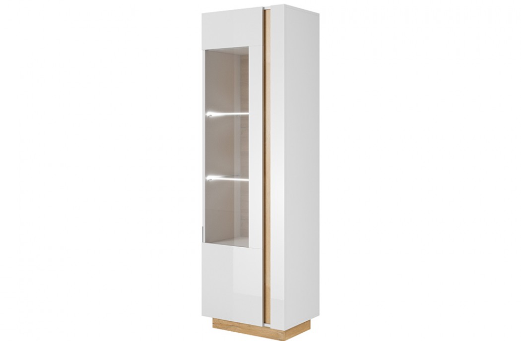 Living Room Furniture Arco Tall Display Cabinet White Gloss