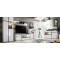 Living Room Furniture Cross Wall Unit Set White Gloss