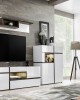 Living Room Furniture Cross Wall Unit Set White Gloss