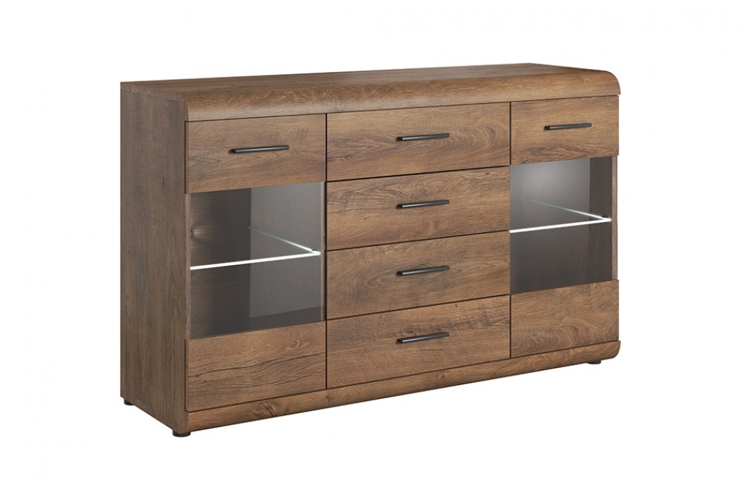 Living Room Furniture Lena 1 Wall Unit Set Oak
