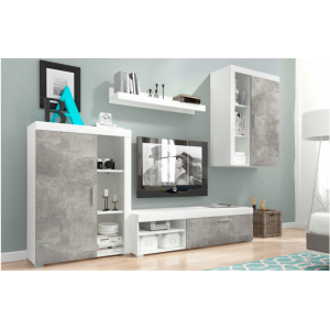 Living Room Furniture Oli Wall Unit Set Light Atelier/White