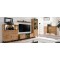 Living Room Furniture Thin Wall Unit Set Oak/Black