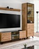 Living Room Furniture Thin Wall Unit Set Oak/Black