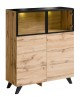 Living Room Furniture Thin Wall Unit Set Oak/Black