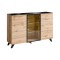Living Room Furniture Thin Sideboard Oak/Black