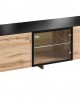Living Room Furniture Thin Wall Unit Set Oak/Black
